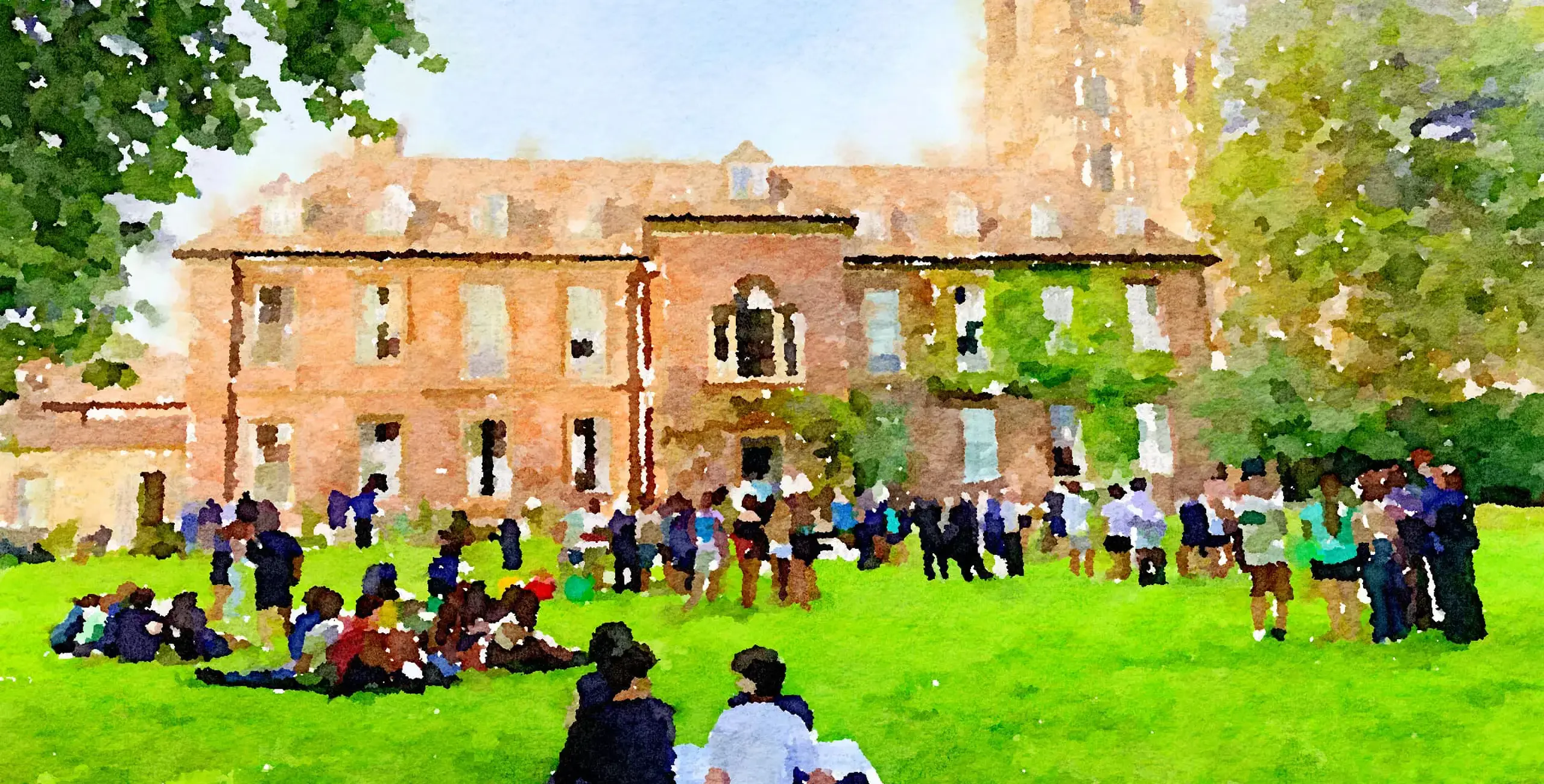 King’s Ely Sixth Form students outside the Old Palace