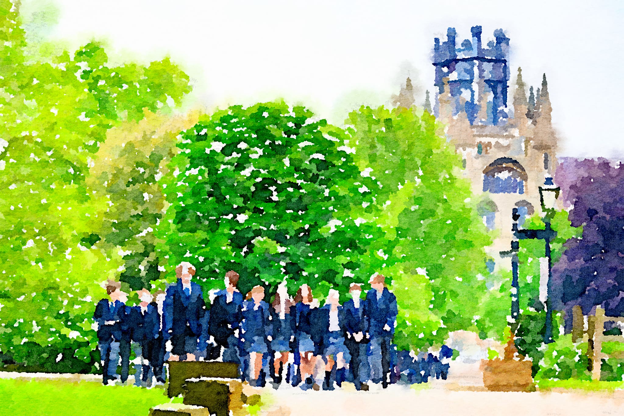 King's Ely students walking back from cathedral 