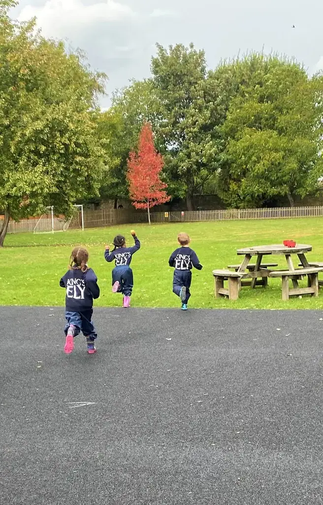 King's Ely Pre-Prep students running outside